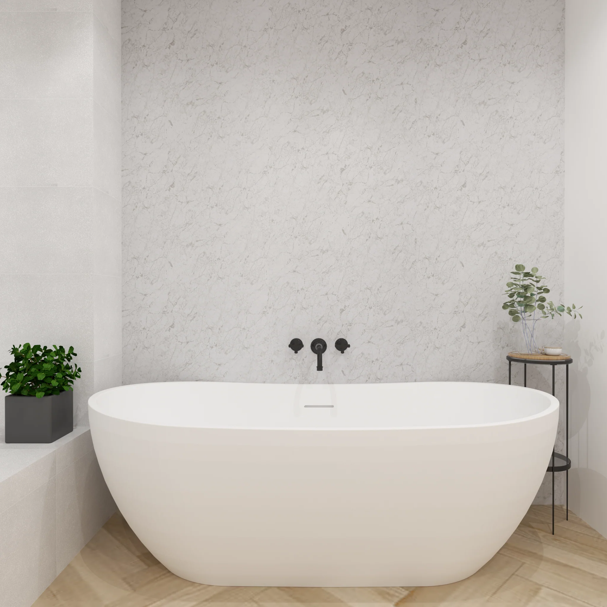 Premium White Granite Gloss Shower Wall Panel – 1M x 2.4M - Image 4